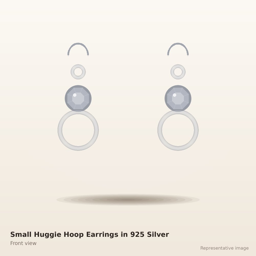Small Huggie Hoop Earrings in 925 Silver