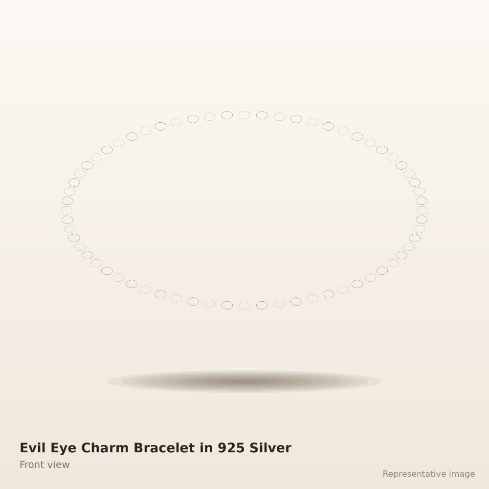 Evil Eye Charm Bracelet in 925 Silver