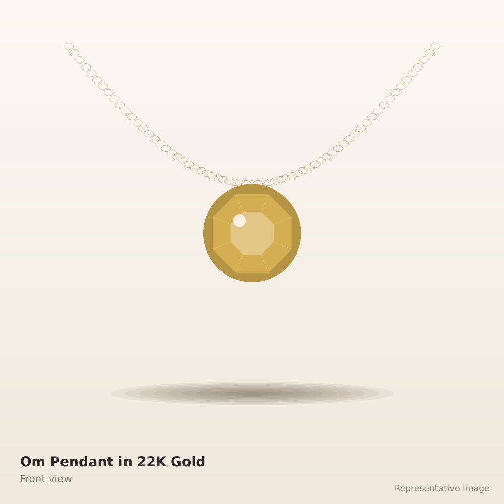 Om Pendant in 22K Gold