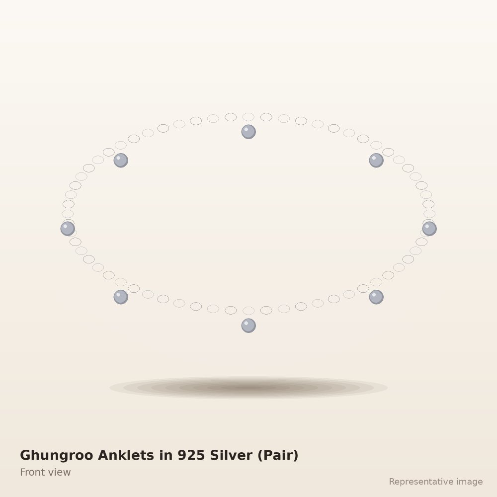 Ghungroo Anklets in 925 Silver (Pair)