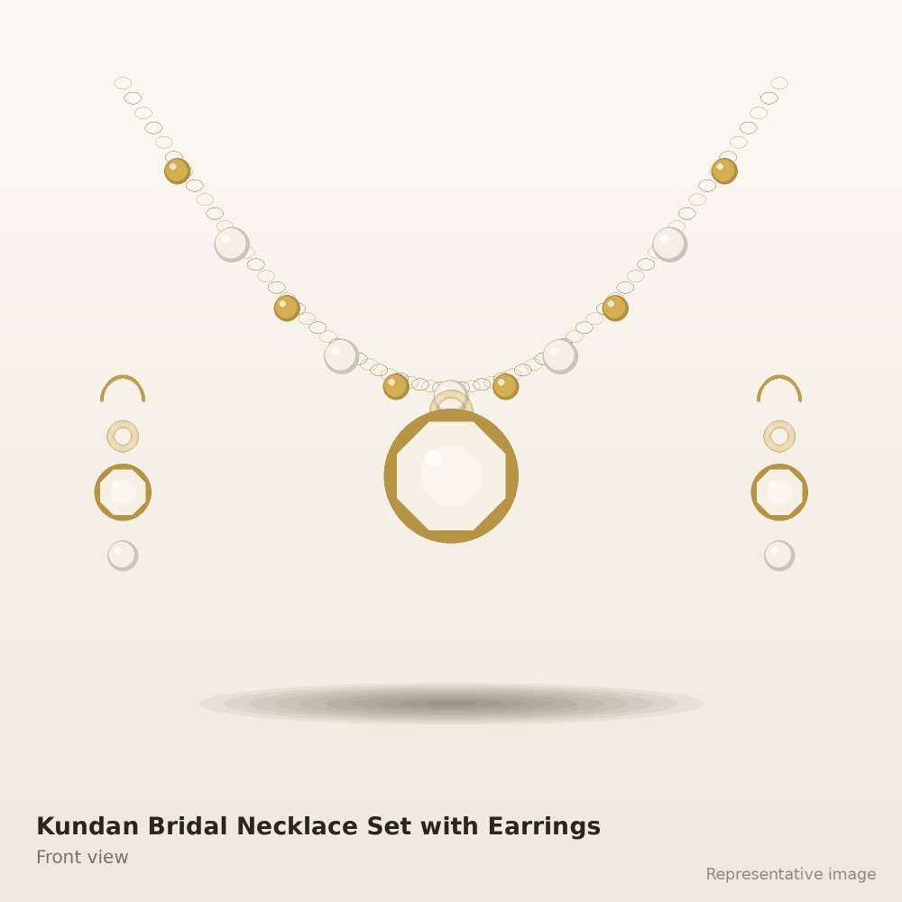 Kundan Bridal Necklace Set with Earrings