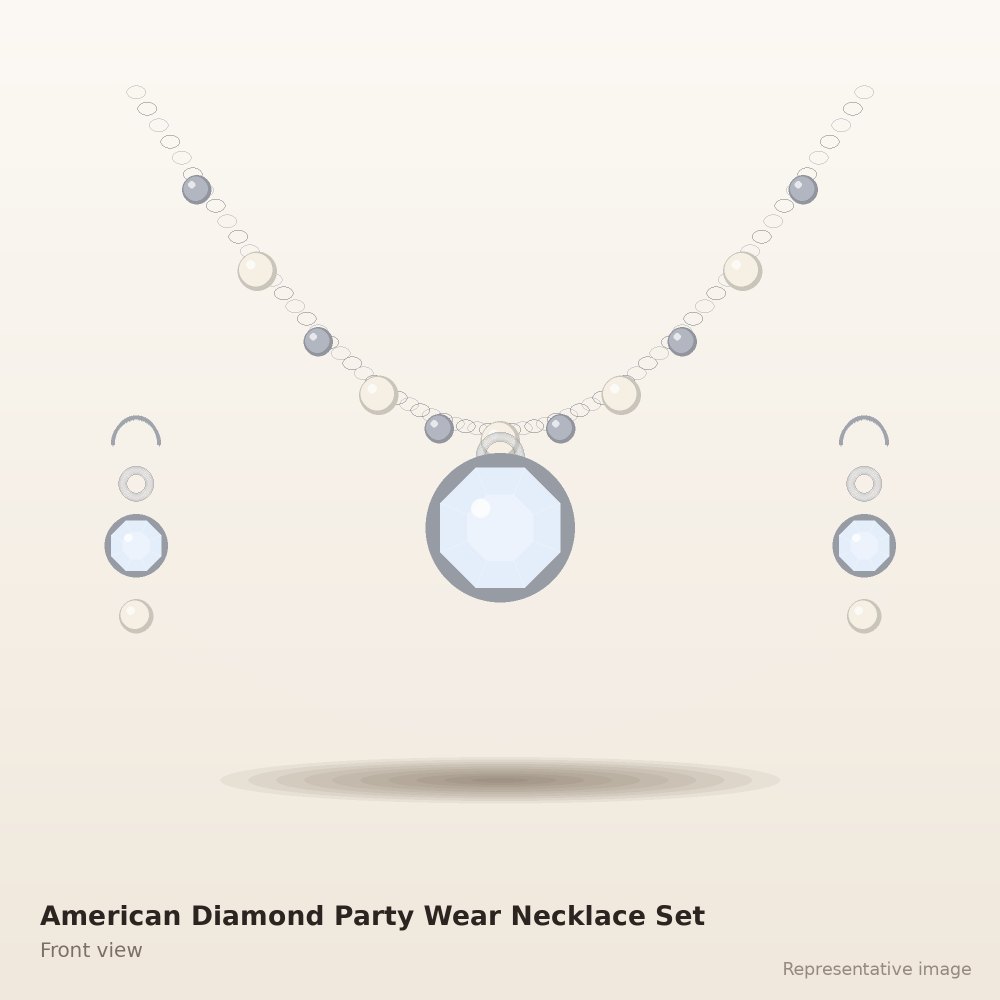 American Diamond Party Wear Necklace Set