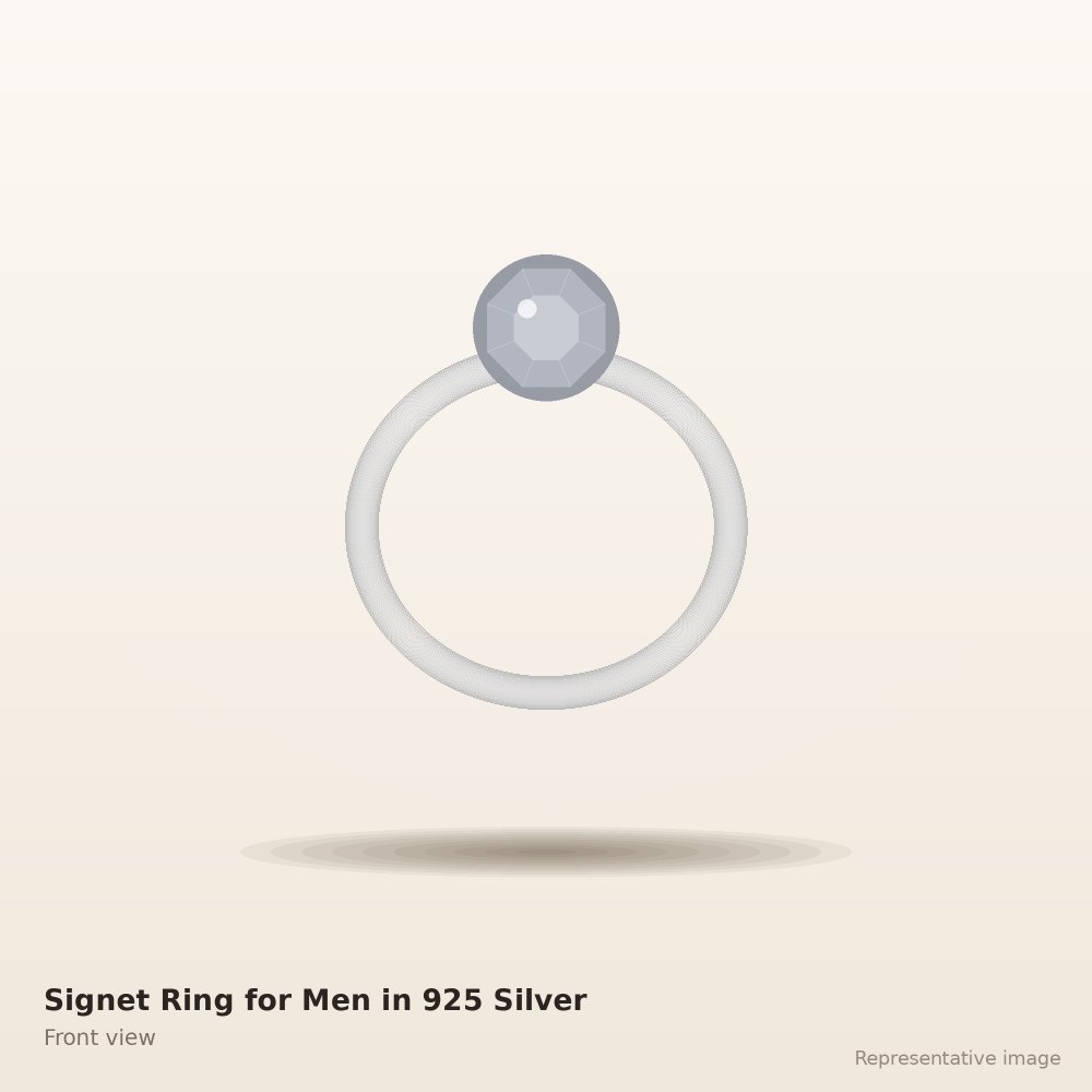 Signet Ring for Men in 925 Silver