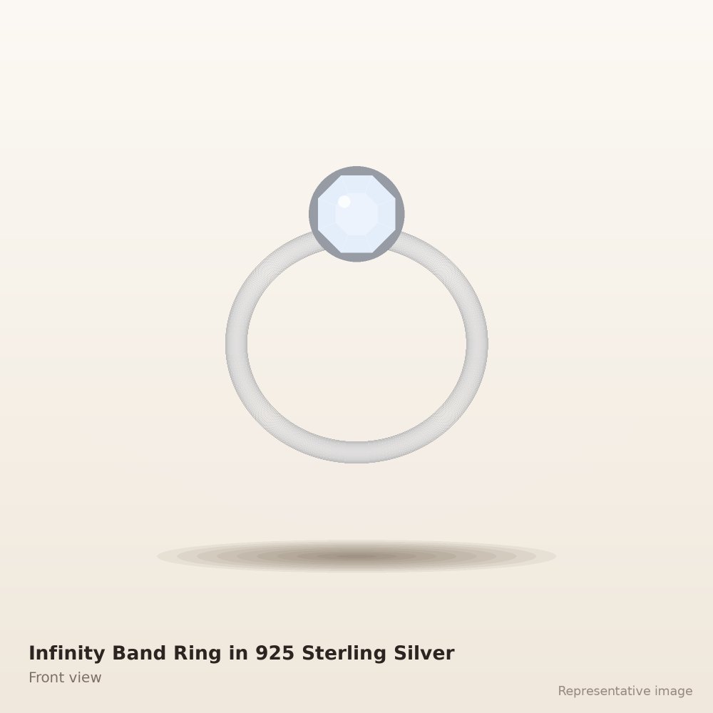 Infinity Band Ring in 925 Sterling Silver