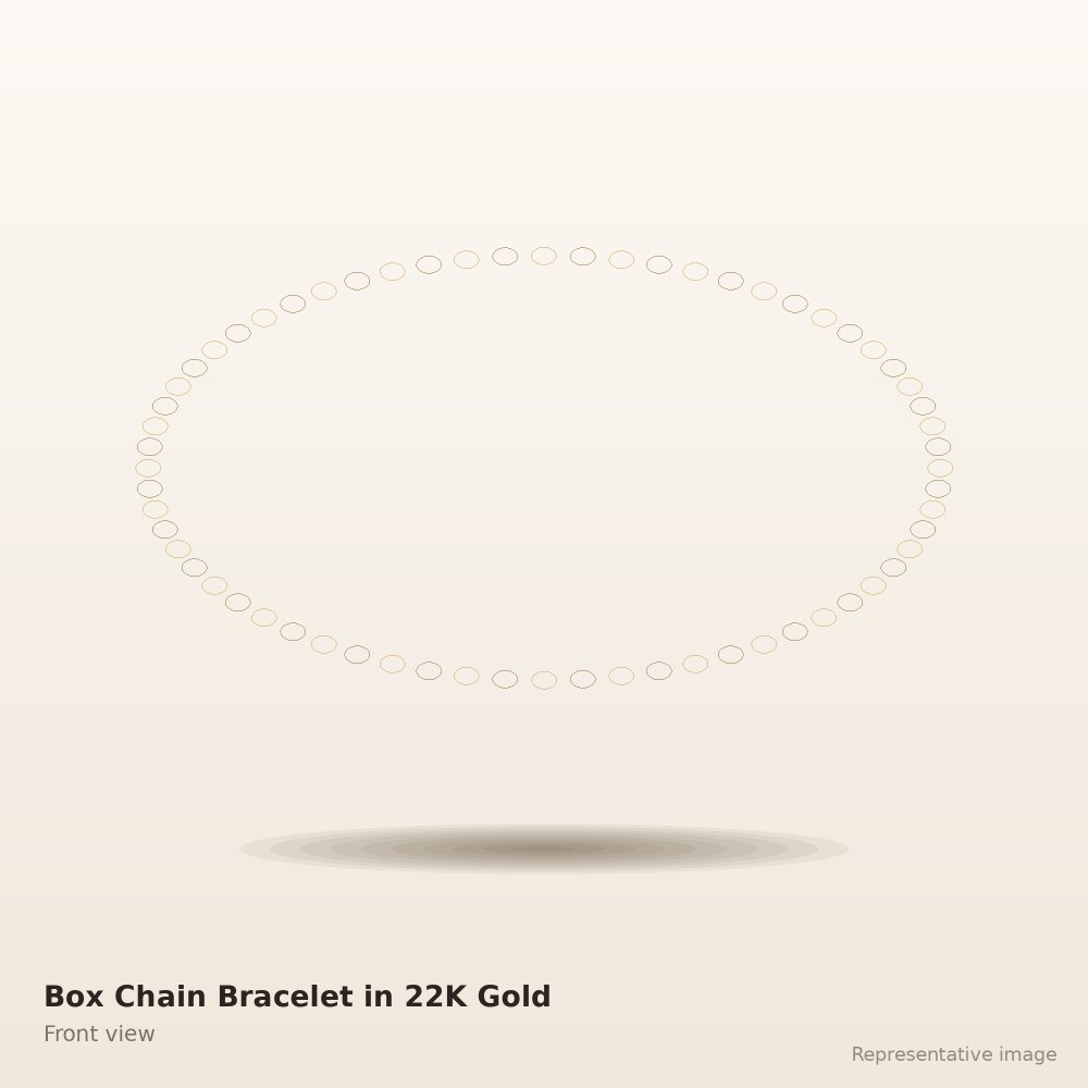 Box Chain Bracelet in 22K Gold
